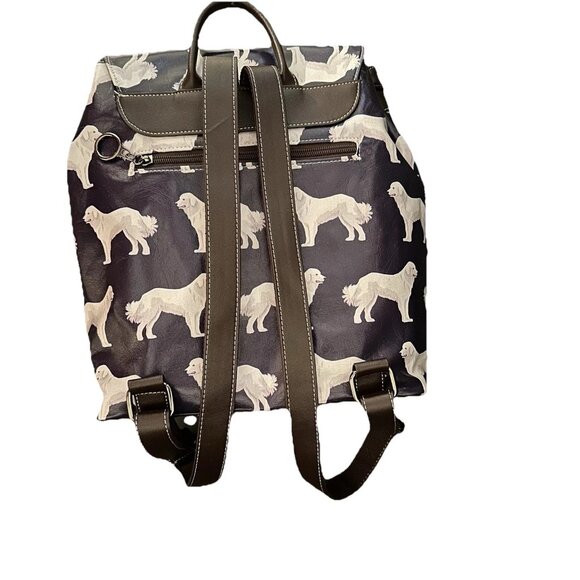 Great Pyrenees Dark Blue Large Backpack Dog Print Multi-functional Waterproof - Picture 8 of 13
